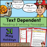 31 May Reading Passages and May Writing Prompts - Text Dep