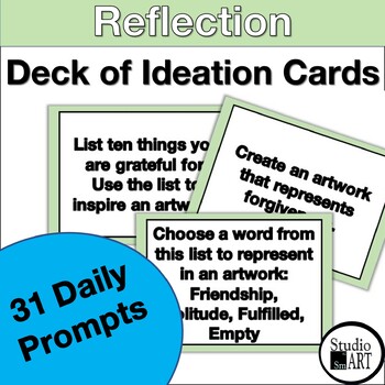 Preview of 31 Reflection & Mindfulness Themed Art Task Cards