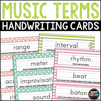Preview of 31 Music Term Tracing Cards, Handwriting Activities