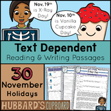 31 November Reading Passages - November Writing Prompts - 