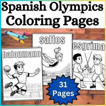 Preview of 31 SPANISH Olympics Coloring Pages Sheets! Juegos Olímpicos Summer 2024 Games