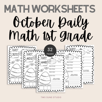 Preview of 31 days of October Daily Math Expanded Form / PDF + Easel