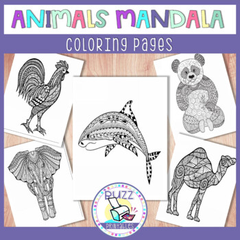 Adult Coloring Pages Animals Worksheets Teaching Resources Tpt