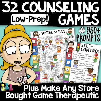 Preview of 32 COUNSELING GAMES: 950 Questions to Turn Any Game Into a SEL Counseling Game