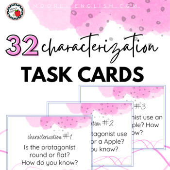 Preview of 32 Characterization Task Cards for ANY Novel or Short Story / Print and Digital