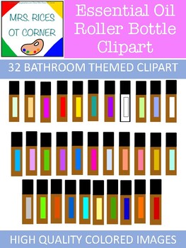 Preview of 32 Essential Oil Roller Bottle Clipart! posters, business, promos, marketing