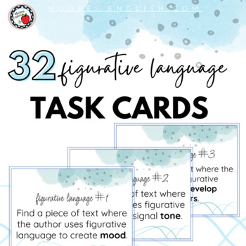 Preview of 32 Figurative Language and Literary Device Task Cards / Print and Digital