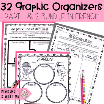 Preview of 32 French Graphic Organizers for Reading & Writing (PART 1 & 2 BUNDLE-SAVE 20%)