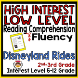 Preview of 32 High Interest Reading Comprehension & Fluency Passages Disneyland Ride Themed