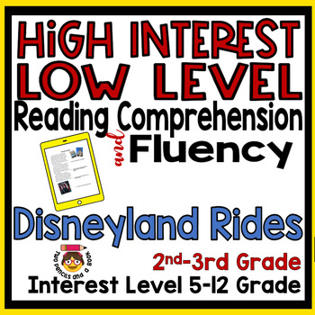 Preview of 32 High Interest Reading Comprehension & Fluency Passages Disneyland Ride Themed