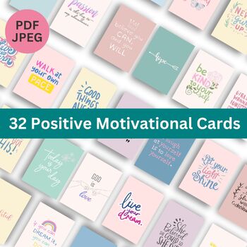 Preview of 32 Motivational / Affirmation Cards