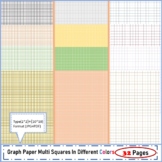 32 Pages of Graph Paper Multi Squares In Different Colors (2*2)+(10*10)inch