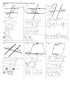 3.2 Parallel Lines and Angle Pairs Worksheet 2 by TpT Store 8  TpT
