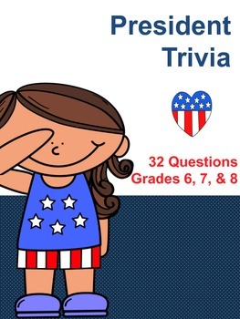 32 President Trivia Task Cards: Grades 6-8 (Perfect for President's Day)
