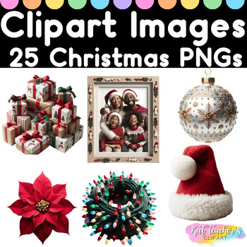 Preview of 32 Realistic Christmas Holiday Clipart Images PNGs Commercial Personal Use