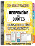 32 Response to Quote Task Cards: Writing - Many Uses - PPT