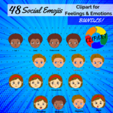 48 Social Emojis: Clipart Bundle of Emotions & Feelings