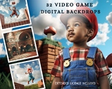32 Super Video Game Inspired CG Digital Backdrops, Gamer, 