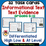 32 Text Evidence Task Cards | Differentiated | 2 Levels