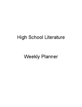 Preview of 32 Week High School Literature Plan for Homeschool Students