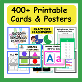 400+ Printable Cards & Posters|Letters|Numbers|Fractions|M