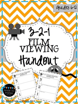 Preview of 321 Student Handout for Viewing a Film or Movie
