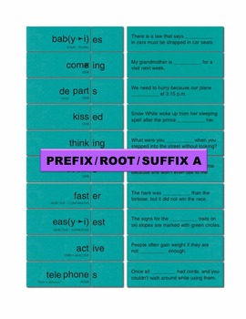 Preview of Prefix Root Suffix A Match Manipulatives