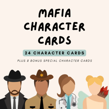 Preview of 32x Printable Mafia Game Character Cards