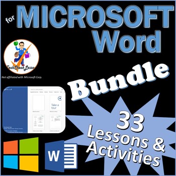 Preview of 33 Activities for Microsoft Word Office 2016/2019/2021/365 Lesson Bundle