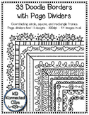 33 Black Line Doodle Frames with Coordinating Page Dividers