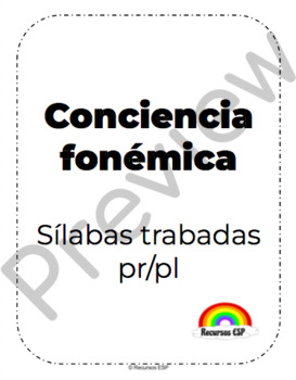 33. Conciencia fonémica sílabas trabadas pr/pl by Recursos ESP | TpT