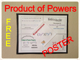 34) POSTER: Product of Powers Property Exponent Rules