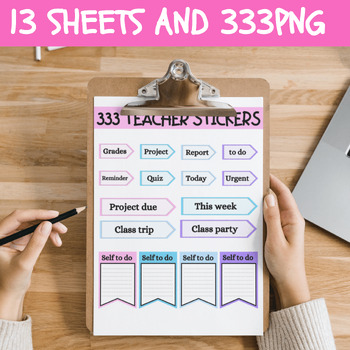 333 Teacher Digital Stickers for Goodnotes, Pre-cropped for Digital  Planner