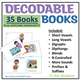 35 Decodable Books Plus Worksheets (Vowels, Dipthongs, Ble
