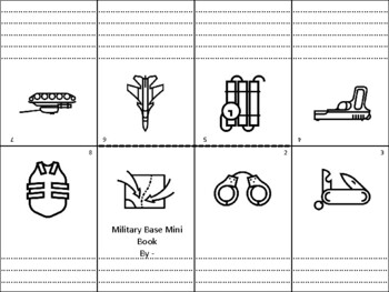 Preview of 34 Military Base Mini Books, Picture Writing, Back to School Week Activity