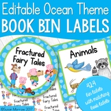 Classroom Library Labels: 424 Book Bin Labels & Matching Book Labels Ocean Theme
