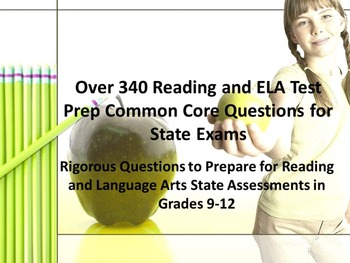 Preview of 340 High School Reading and ELA Test Prep Common Core Questions for State Exams