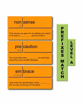 Preview of Prefixes A Match Manipulatives & Task Cards