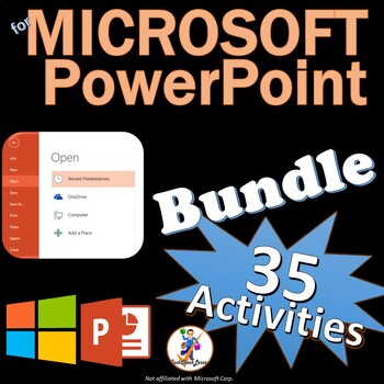 Preview of 35 Activities for Microsoft PowerPoint Office 2016/2019/2021/365 Lesson Bundle