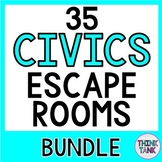 35 Civics and Government Escape Rooms! Constitution | Branches of Government