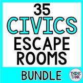 35 Civics and Government Escape Rooms! Constitution - Bran