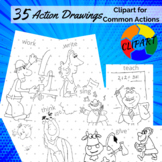35 Common Action Clipart Drawings