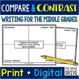 Compare and Contrast Writing Prompts for the Middle Grades
