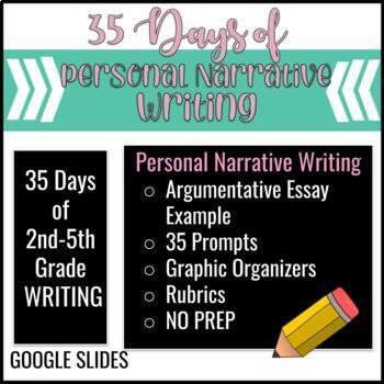 Preview of 35 Days of Personal Narrative Writing GOOGLE CLASSROOM