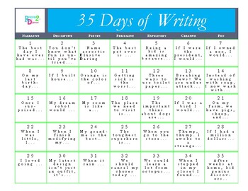 Preview of 35 Days of Writing