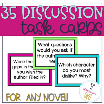 Preview of 35 Discussion Task Cards for Literature Circles