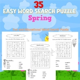 35 Easy Spring Word Search Puzzle  Vocabulary pages