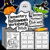 35 Elementary Halloween Pitch Worksheets | Tests Quizzes G