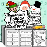 35 Elementary Holiday Pitch Worksheets | Tests Quizzes Gam