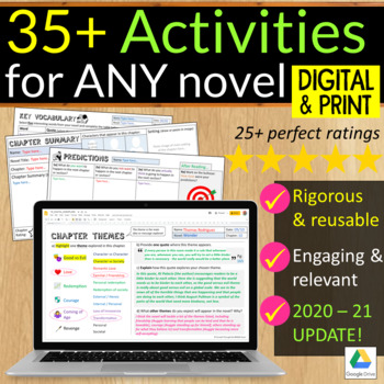 Preview of 35 Digital and Print Activities for ANY Novel